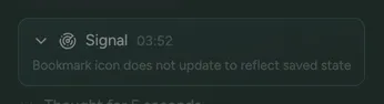 A signal in the test run trace